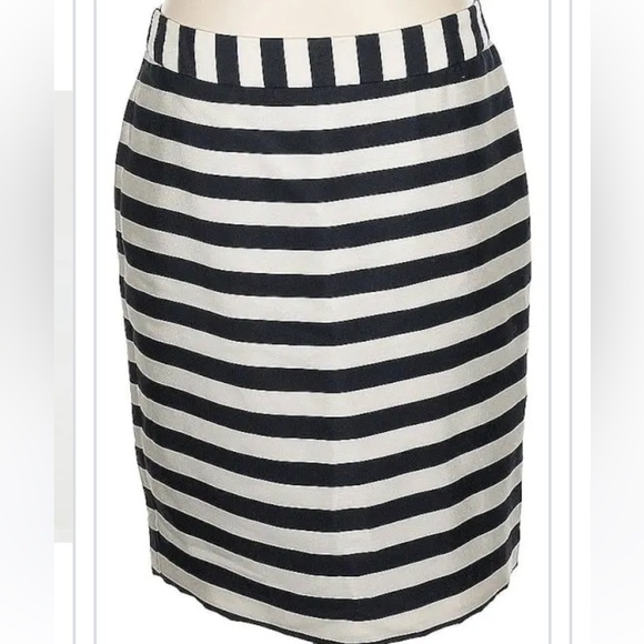 Worthington (Size 12) Black and White Striped Back Slit Mini Skirt - Picture 1 of 11